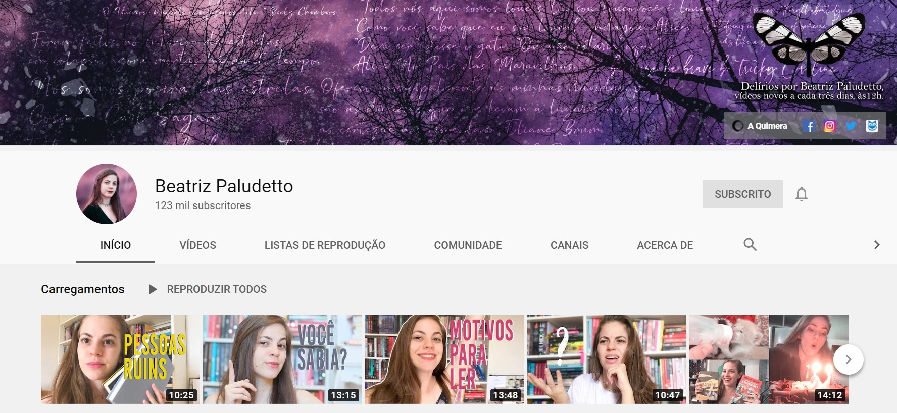 Canal da booktuber Beatriz Paludetto, direitos reservados
