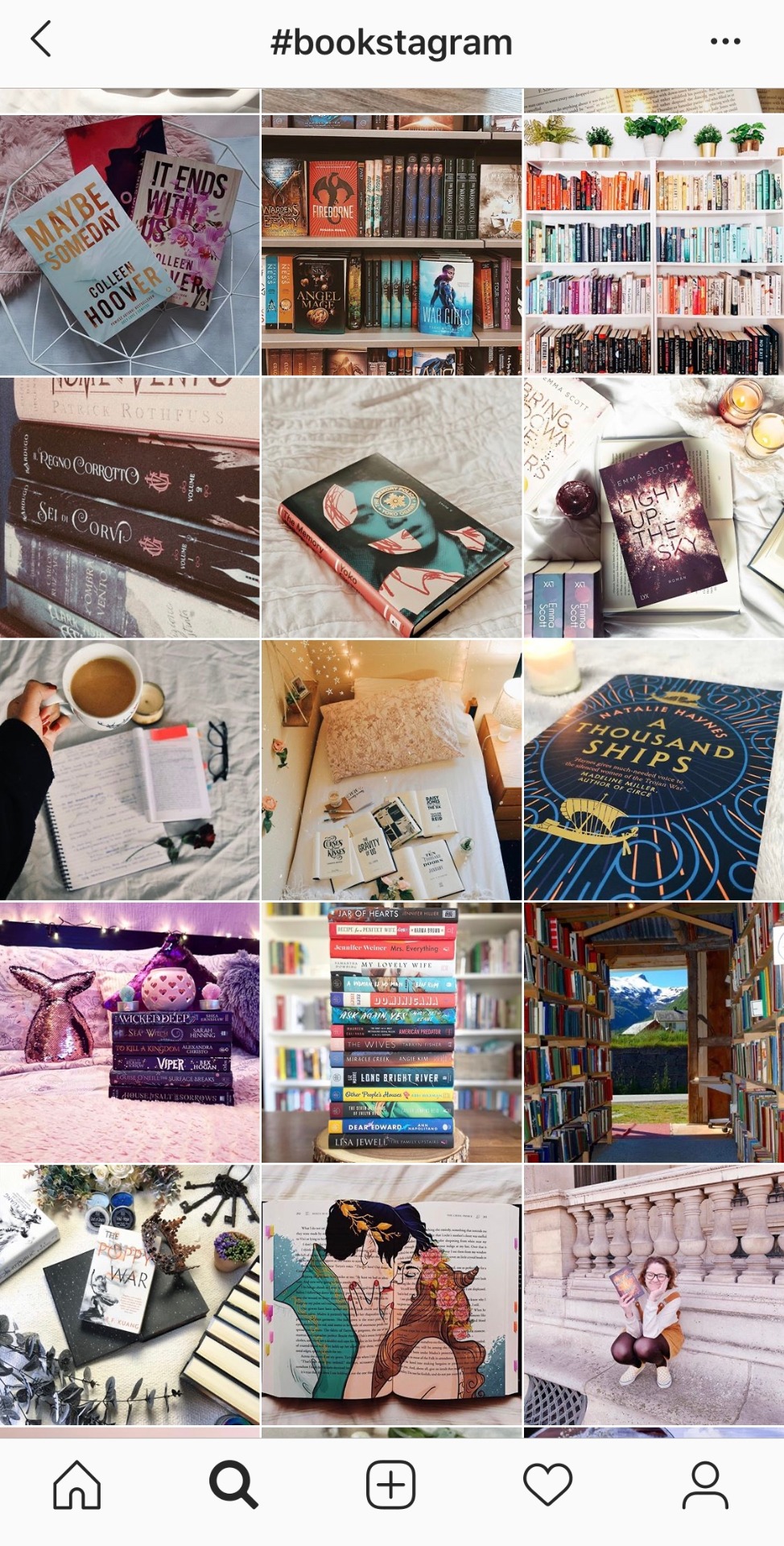 feed instagram ao pesquisar por #bookstagram