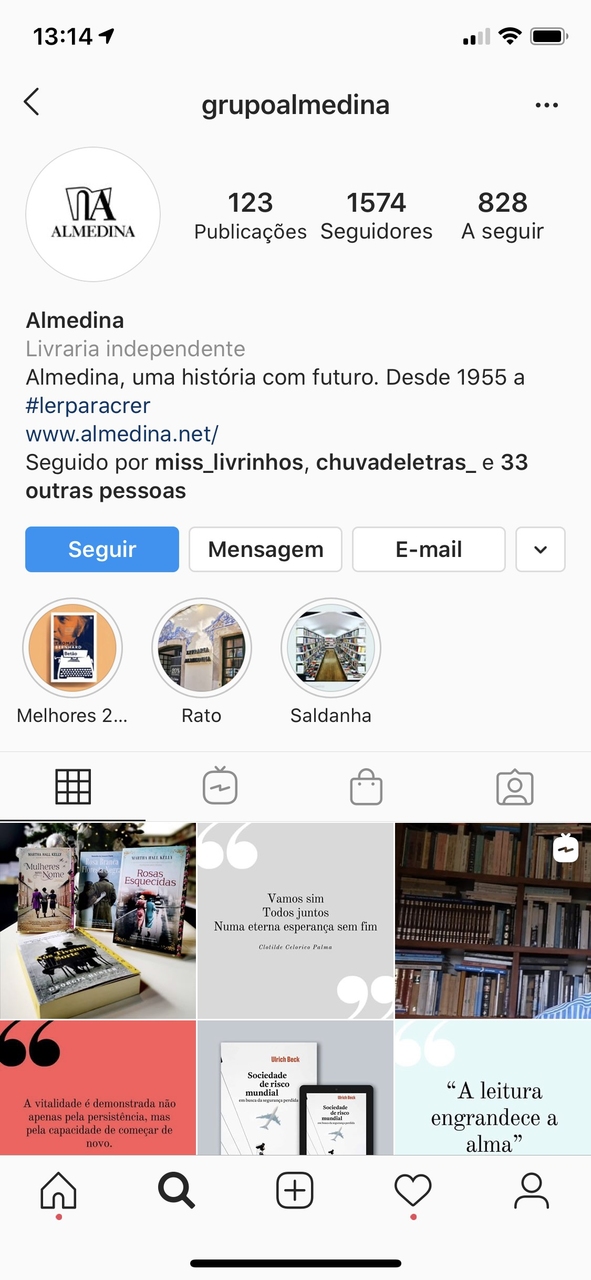 Iniciativa Grupo Almedina | Fonte: instagram @grupoalmedina