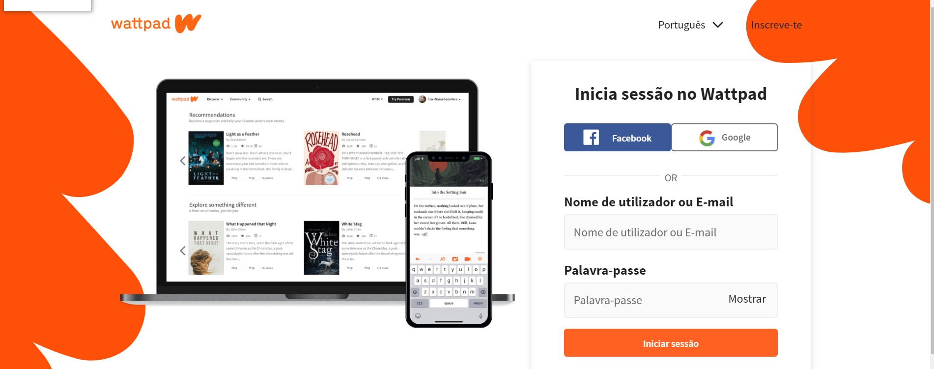 Wattpad | Página Inicial - março 2020