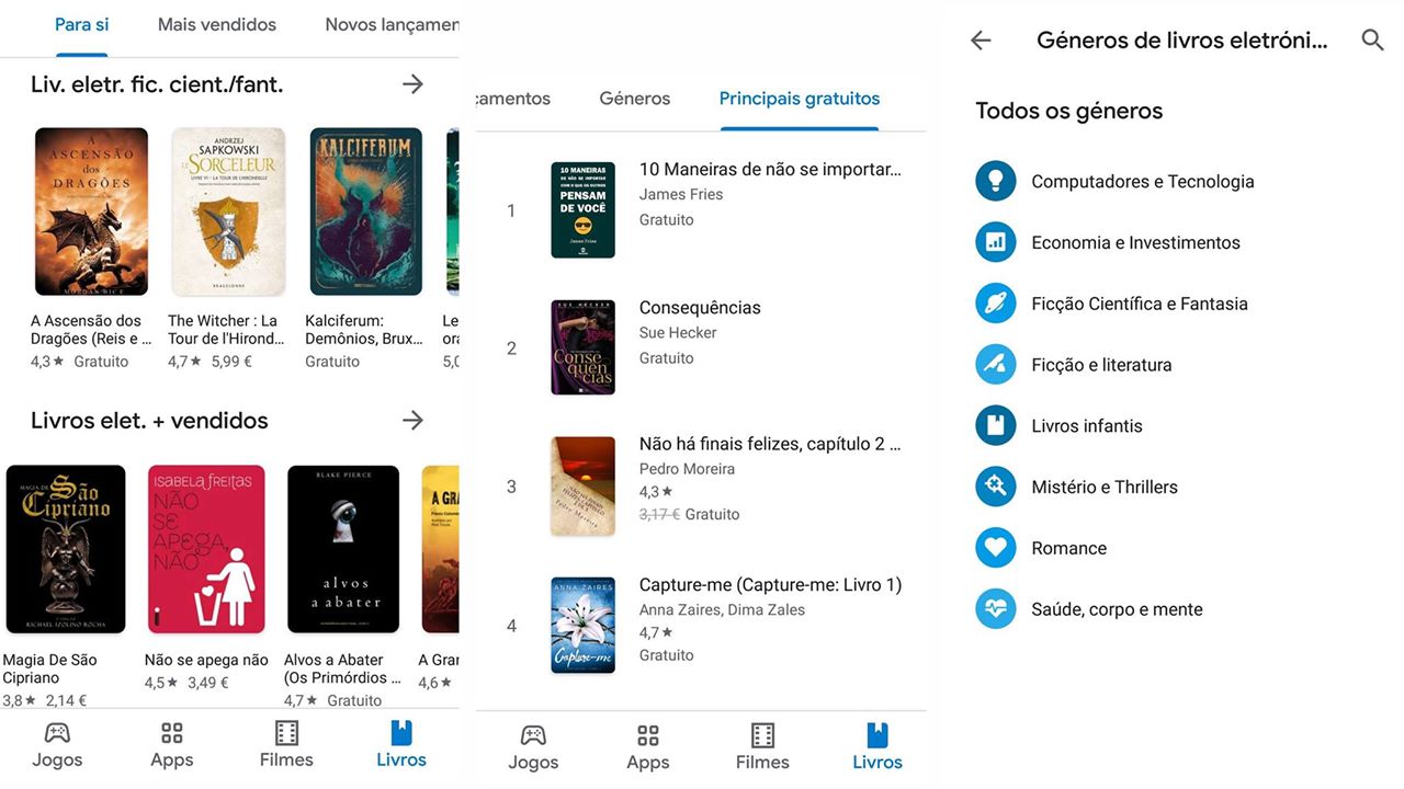 Livraria presente na Play Store | Android - março 2020